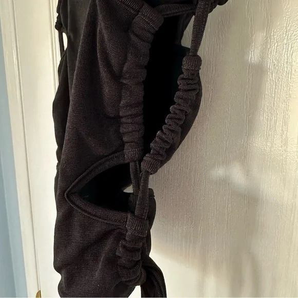 SEXY SUMMER BLACK CUT OUT SIDE BODYCON MINI SKIRT WITH ADJUSTABLE STRAPS  XS/S - Picture 6 of 8